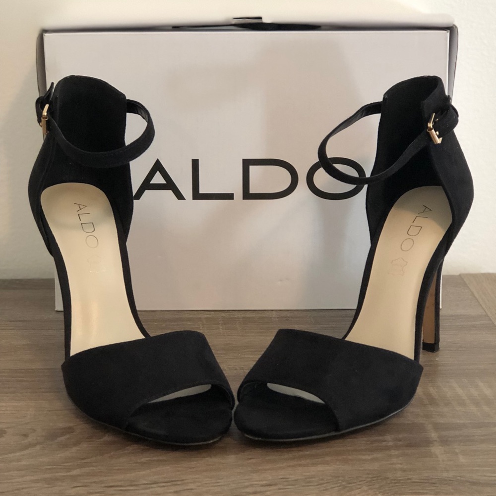 ALDO black suede heels